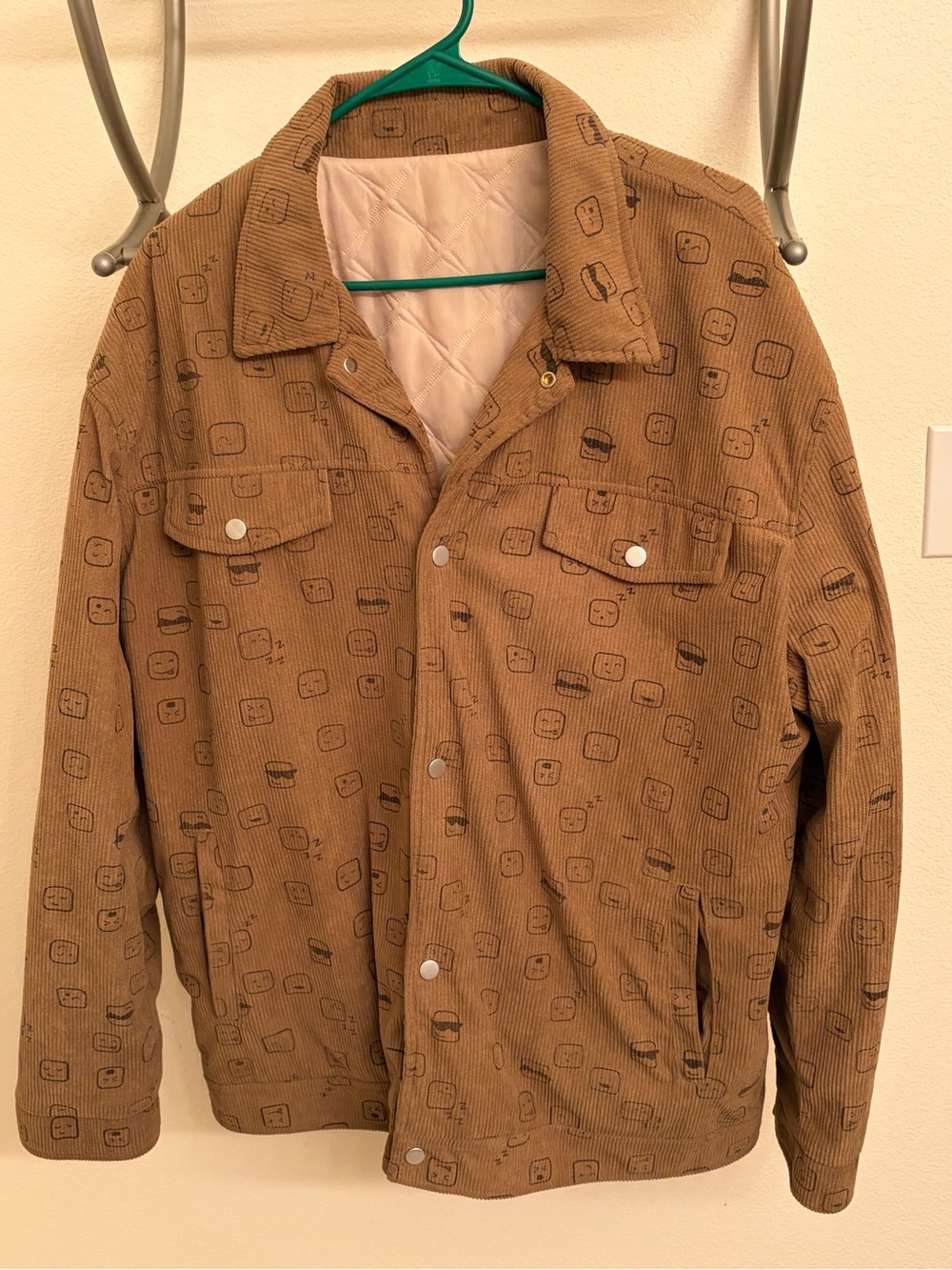 Quilted-Lined Corduroy Field Jacket in Tan